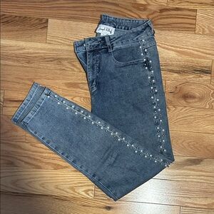 Joseph Ribkoff Gray Studded Skinny Jeans